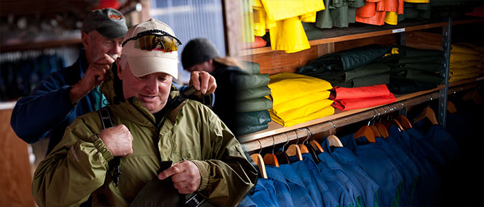 Fishing in Alaska Outfitting room for Baranof Fishing