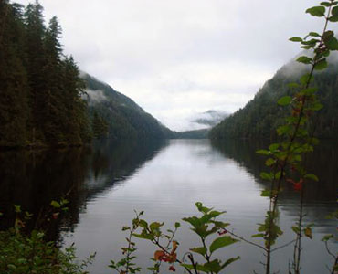 Located on the mainland within the Misty Fiords National Monument Wilderness.